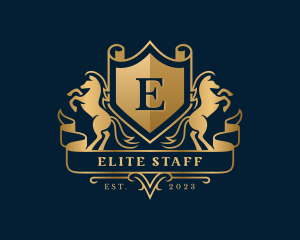 Luxury Equestrian Horse Shield logo design