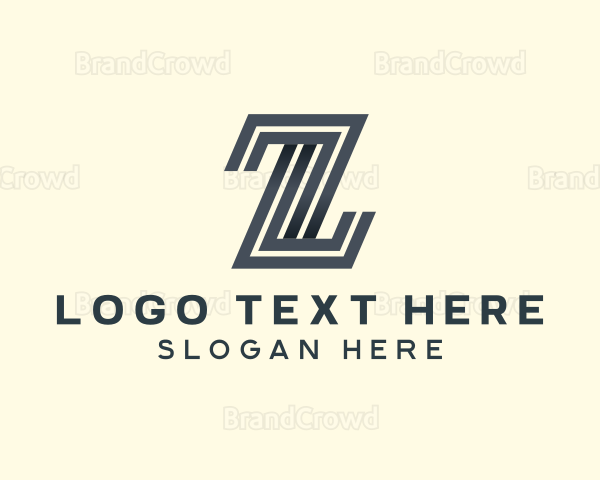 Professional Stripe Line Letter Z Logo