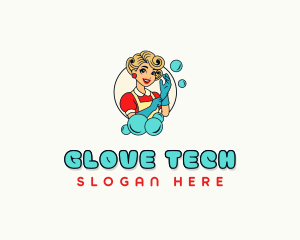 Female Housekeeping Cleaner logo design