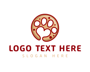 Dog - Cookie Heart Paw logo design