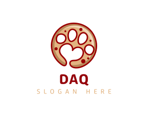 Dog - Cookie Heart Paw logo design