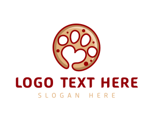 Treat - Cookie Heart Paw logo design