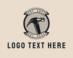 Worker - Handyman Hammer Badge logo design