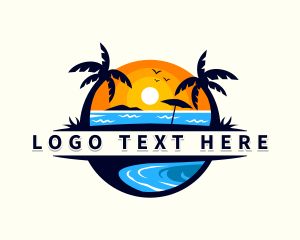 Waves - Tropical Beach Vacation logo design