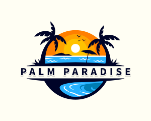 Tropical Beach Vacation logo design