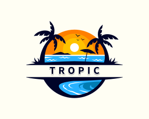 Tropical Beach Vacation logo design