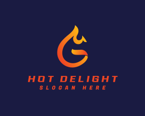 Roast Flame Fire logo design