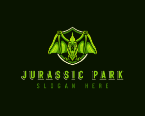 Pterodactyl Dinosaur Wings logo design