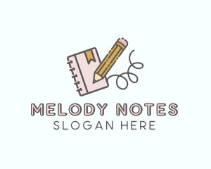 Notes - Pencil Journal Notepad logo design