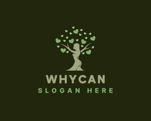 Vegan - Therapeutic Woman Tree logo design