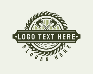 Woods - Wooden Lumberjack Logging logo design