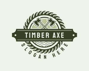 Wooden Lumberjack Logging logo design