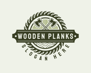 Wooden Lumberjack Logging logo design