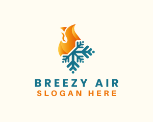 Fire Cooling Air Conditioning  logo design