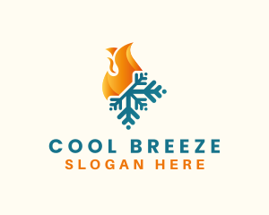 Fire Cooling Air Conditioning  logo design