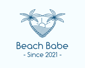 Tropical Summer Beach Love logo design