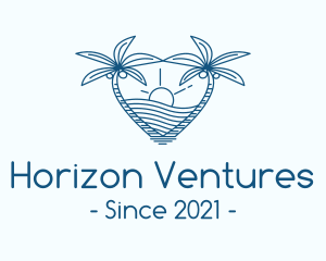 Horizon - Tropical Summer Beach Love logo design