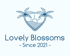 Lovely - Tropical Summer Beach Love logo design