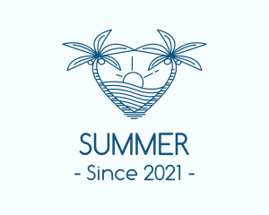 Tropical Summer Beach Love logo design