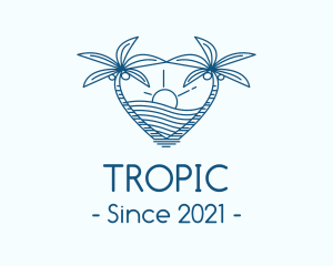 Tropical Summer Beach Love logo design