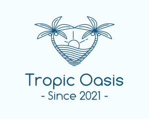 Tropical Summer Beach Love logo design