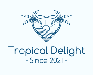 Tropical Summer Beach Love logo design