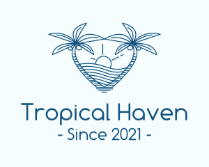 Tropical Summer Beach Love logo design