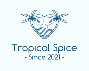 Tropical Summer Beach Love logo design