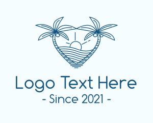 Travel Blog - Tropical Summer Beach Love logo design