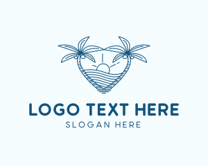 Summer - Tropical Summer Beach Love logo design