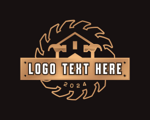 Roofing - Hammer Carpentry Saw logo design