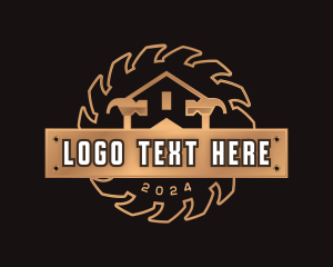 Refurbish - Hammer Carpentry Saw logo design