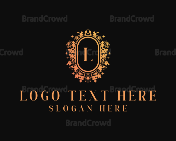 Floral Wreath Wedding Planner Logo