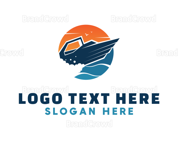 Speed Boat Ocean Logo