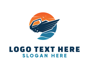 Beach - Speed Boat Ocean logo design