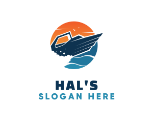 Water Sports - Speed Boat Ocean logo design