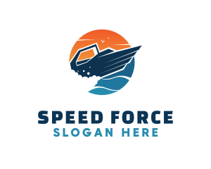 Speed Boat Ocean logo design