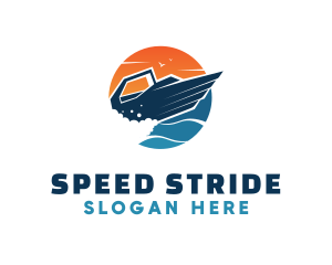 Speed Boat Ocean logo design