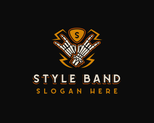 Skeleton Rock Hand logo design