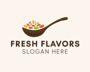 Ingredients - Multicolor Spices Spoon logo design