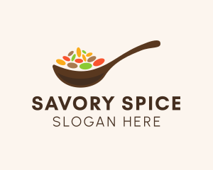 Condiments - Multicolor Spices Spoon logo design