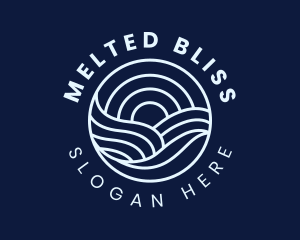 Water Surfing Wave logo design