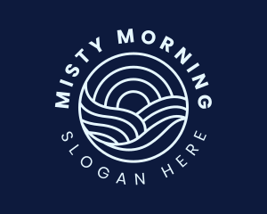 Water Surfing Wave logo design