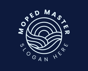 Water Surfing Wave logo design