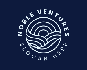 Water Surfing Wave logo design