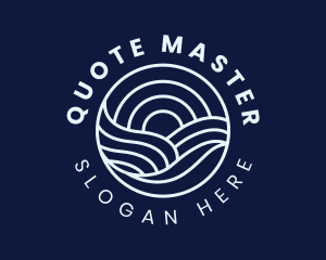 Water Surfing Wave logo design