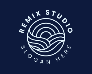 Water Surfing Wave logo design