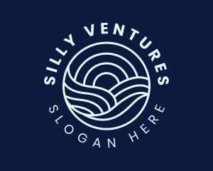 Water Surfing Wave logo design