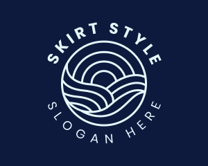 Water Surfing Wave logo design