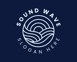 Water Surfing Wave logo design